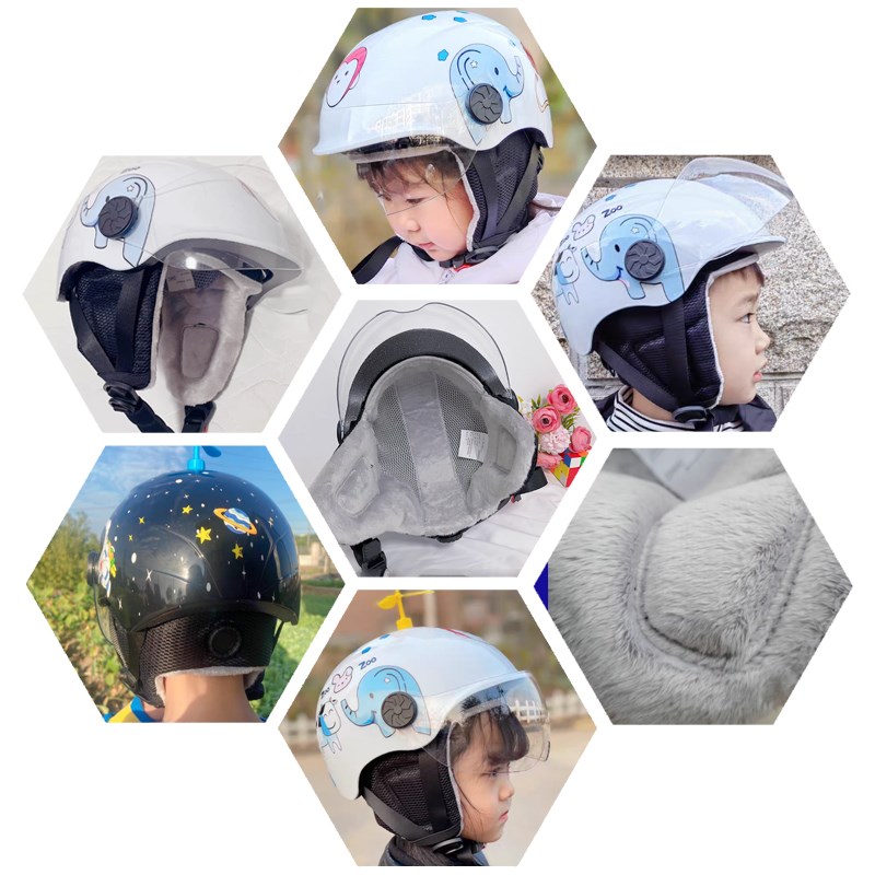 冬季头盔内衬可拆卸内胆帽加绒保暖儿童成人电动车护耳配件耳罩套