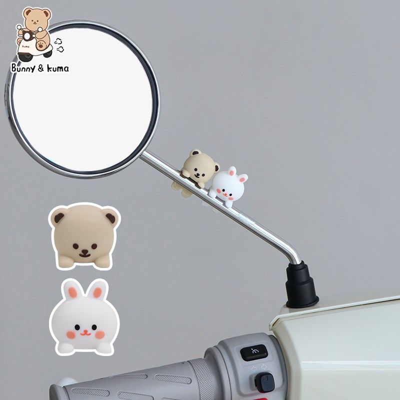 电动车装饰小配件可爱公仔摆件机车仪表盘后照镜车载装饰贴