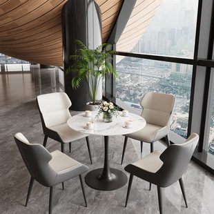 轻奢石岩板酒店大堂商务接待洽谈桌椅组合休息区休闲会客桌椅组合