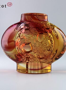 tittot琉园新中式创意琉璃工艺品 彩灯添寿 桌面灯笼摆件生日礼物