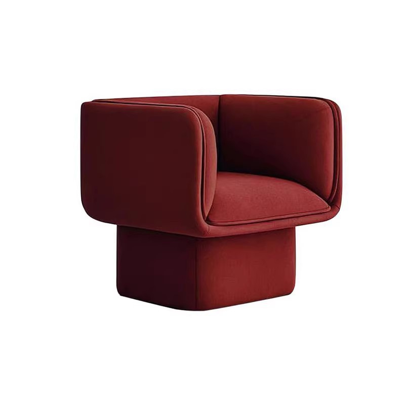 设计师克莱因蓝沙发北欧蓝色绒布整装单人椅轻奢简约现代三人沙发