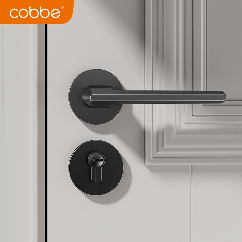 卡贝房门锁木门静音锁室内黄铜锁家用通用型房间卧室门把手锁具