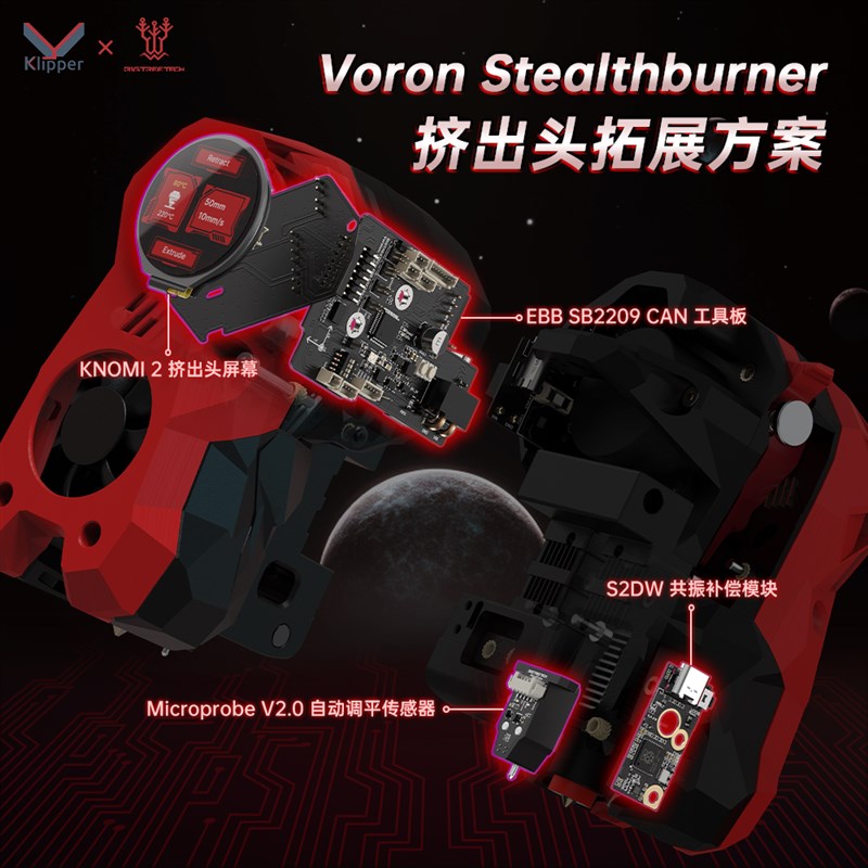 BIGTREETECH VoronSB打印头拓展方案CAN工具板 调平 KNOMI2 S2DW