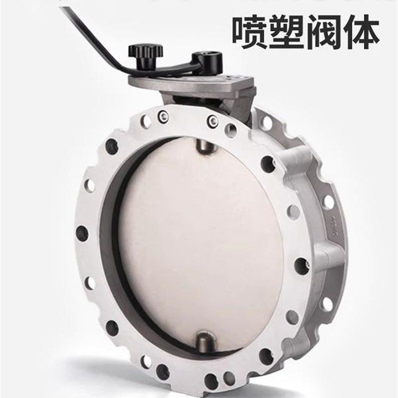 手动粉尘粉体蝶阀不锈钢单双法兰水泥搅拌站涡轮手柄开关放料蝶阀