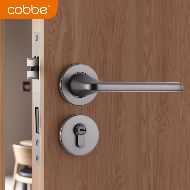 卡贝304不锈钢门锁室内卧室静音锁具磁吸房门锁简约实木门把手