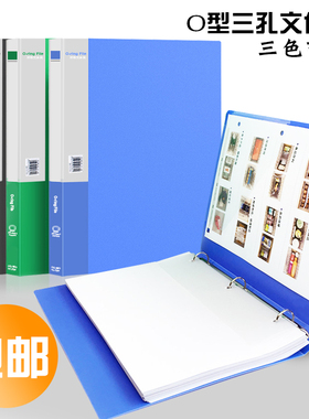 得力5384三孔文件夹活页夹a4插页袋两孔三孔夹彩色文件夹活页夹