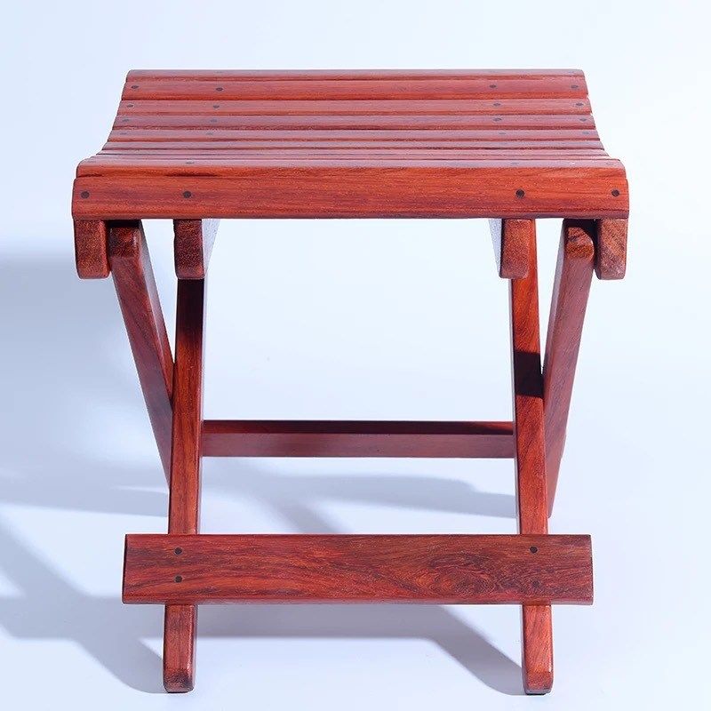 红木折叠凳 便携式小马扎凳子 户外迷你简约钓鱼凳红花梨实木板凳