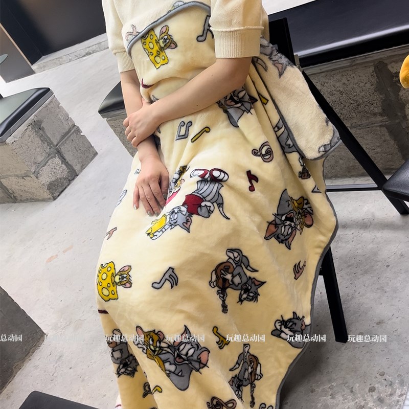 猫和老鼠奶酪抱枕被子两用午睡办公枕头I床上靠垫车载毯子可爱玩