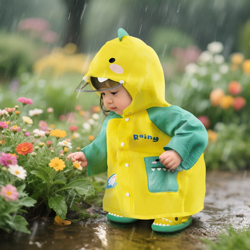 小鲨鱼儿童雨衣男童m女孩2025新款幼儿园学生上学防水卡通宝宝雨