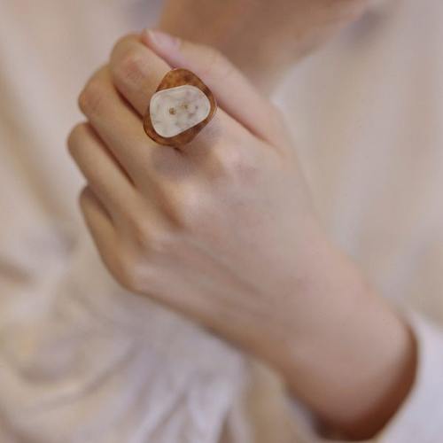 鸟与胡子手工个性复古简约文艺日系小众设计可调节纽扣女戒指新款