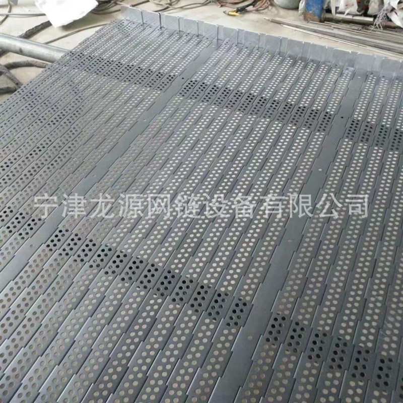 0可4不锈钢冲i板孔链板耐高温链条式定输送机链板OPB挡式板链链板