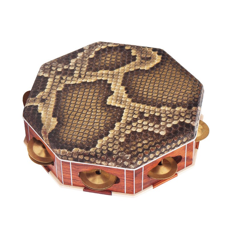 手工制作传统民族打击乐器满族单鼓民间曲艺N说唱酸枝木八角手鼓