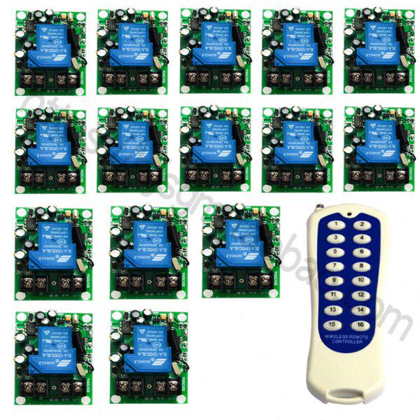 一拖十五15路无线遥控开关DC24V36V48V110V220V灯具电机电池阀遥