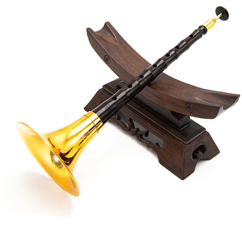 乌木唢呐乐d器初学者防裂高级专业演奏D调降b调锁呐喇叭纯铜全套