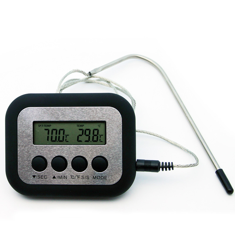 食品专业温度计 高精准电子烤肉温度表  油温计水温计 可定时定温
