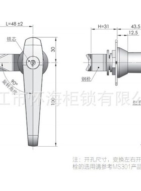 机械设备门锁把手锁 工业柜门锁 机械门锁电控柜控制箱门锁MS304
