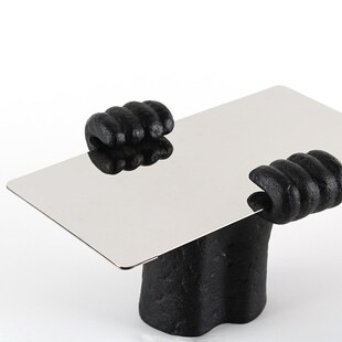 现代抽象设计师双手托举托盘客厅茶几样板间软装饰品创意收纳摆件