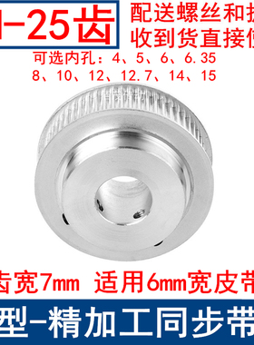 3M25齿同步带轮BF频宽6内孔4 5 6 6.35 8 10 12同步轮HTPA253M060