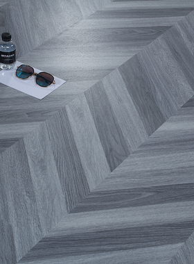 石塑SPC个性人字鱼骨拼花锁扣灰色PVC卡扣式地板耐磨防水家用4mm