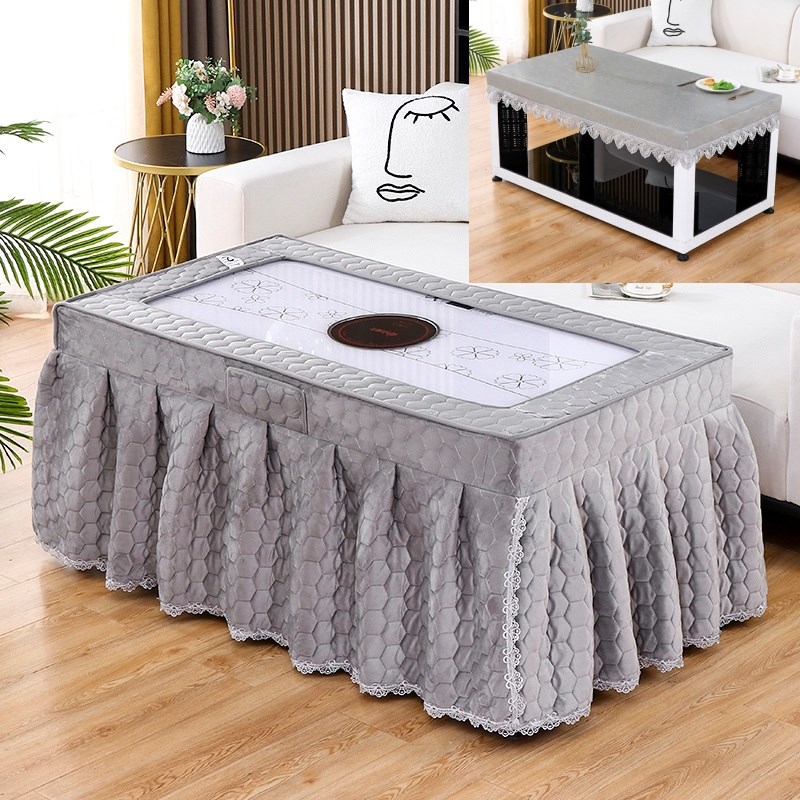 加厚双面丝绒火桌套矩形电加热桌布加热咖啡桌桌套电加热桌套