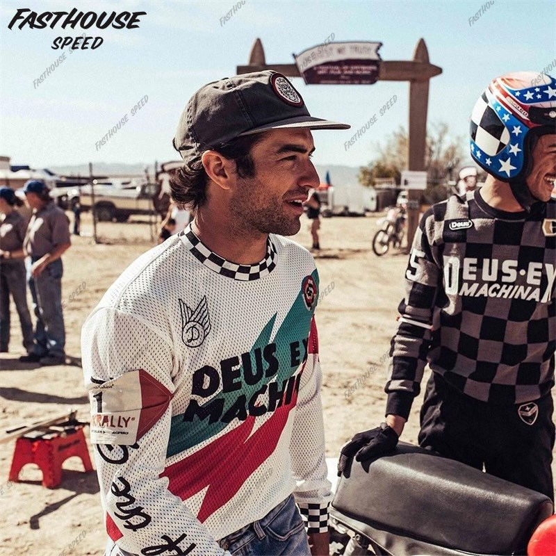 DEUS复古骑行摩托车赛车服长袖速干衣骑行服机车大码夏季透气定制