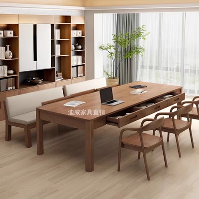 实木去客厅化桌子带抽屉家用工作台办公桌长桌长条学习桌大长书桌