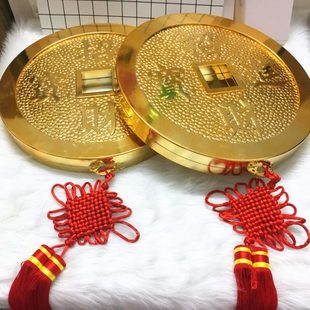 2024春节新年挂饰超大铜钱30cm招财进宝酒店商场中国结挂件装 扮