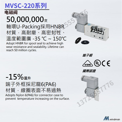 MVSC-220-4E1 DC24 AC220v 4E2C 4E2R MINDMAN原装台湾金器电磁阀