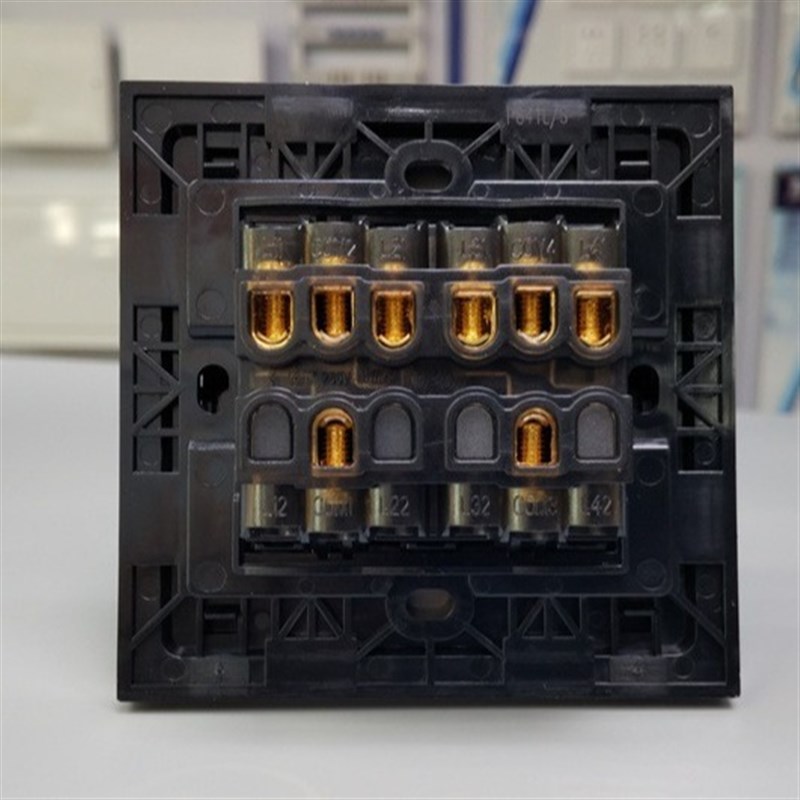 俊朗 拉丝钢系列86型墙壁曲架开关插座四位单双控货号:P841L