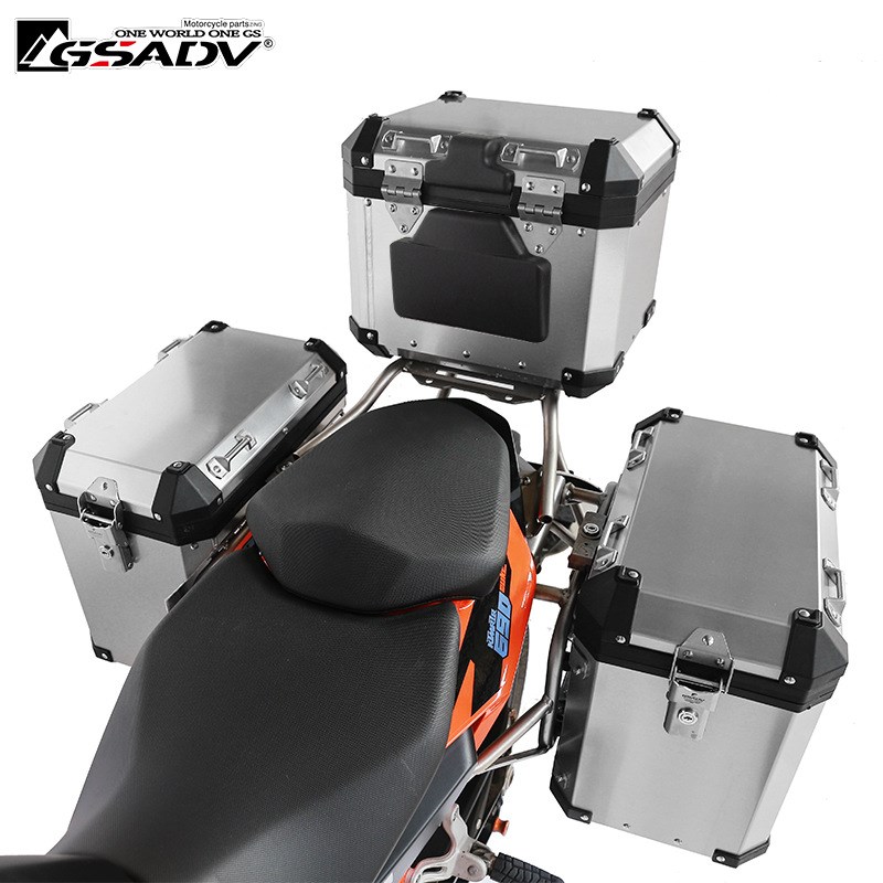 GSADV适用KTM690DUKE边箱铝合金三箱改装尾箱保护配件不锈钢护杠