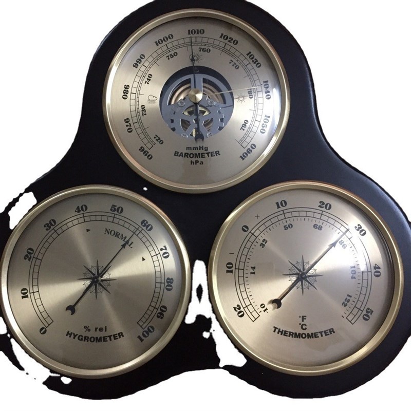 205mm气压计温湿度计膜盒金属家庭气象站好货