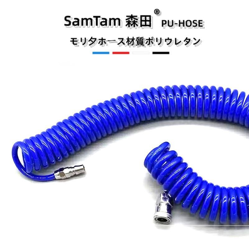 森田弹簧软管弹簧管气泵伸缩软管螺旋风管带接头8*5/10*6.5/12*8