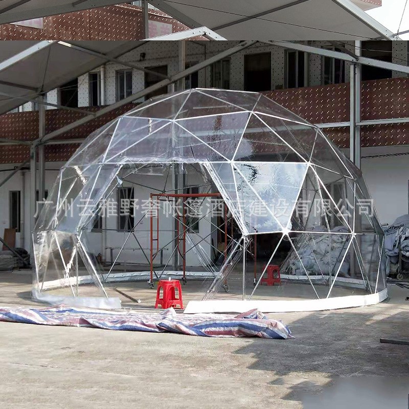 源头厂家供应3--50米PVC球形帐篷 户外沙滩灯展透明篷房 浪漫小屋