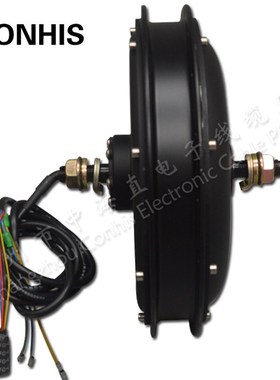 无刷无齿205辐条电机24V36V48V250W-2000W前驱轮毂电机系列黑色