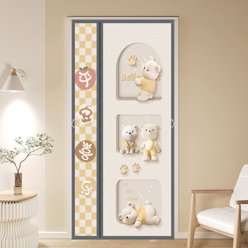 门把手侧开空调门帘隔断帘防走冷气卧室家用防风隔热厨房防油烟帘,居家布艺,定制窗帘,淘宝优惠券,粉丝福利购,淘宝优惠卷