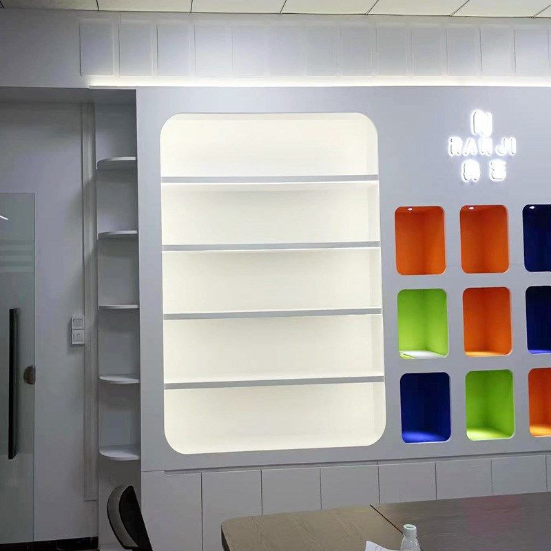 电子产品烤漆展示柜手机配件展示架办公室样品灯带靠墙柜货柜