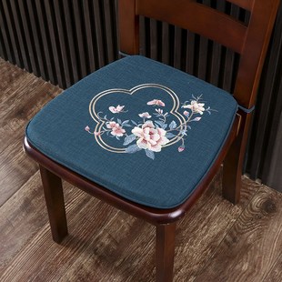 刺绣餐椅坐垫马蹄形餐桌椅子垫子冬季 中式 加厚防滑家用餐椅垫屁垫