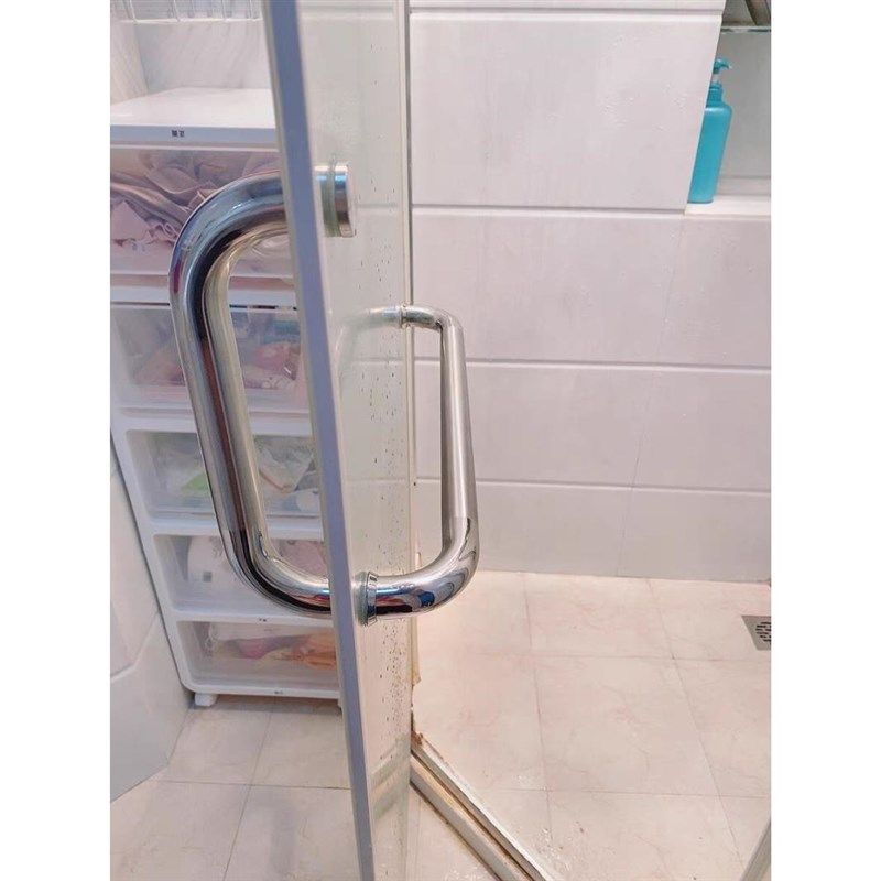 淋浴房拉手浴室卫生间玻璃门拉把手手移门把手L型加厚铜