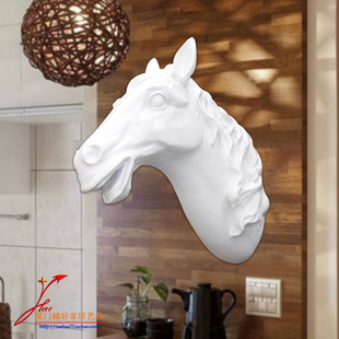 欧式动物马头墙壁挂件家居酒吧酒店客厅电视背景墙复古装饰品