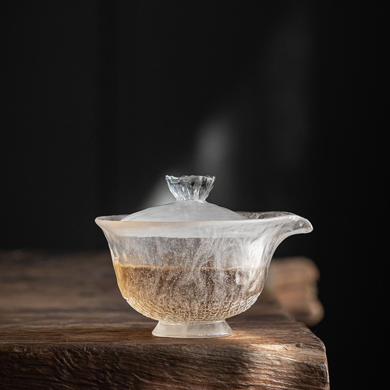 古法冰冻烧琉璃盖碗功夫泡茶碗手抓壶纯手工茶具侧把公杯茶杯图片