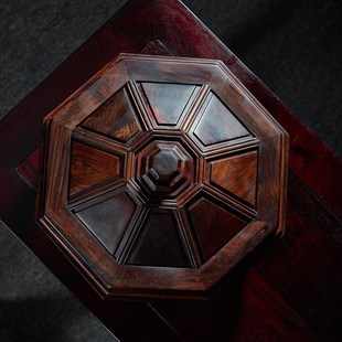 老挝大红酸枝果盘家用客厅红木干果盘实木零食糖果盒中式九格带盖