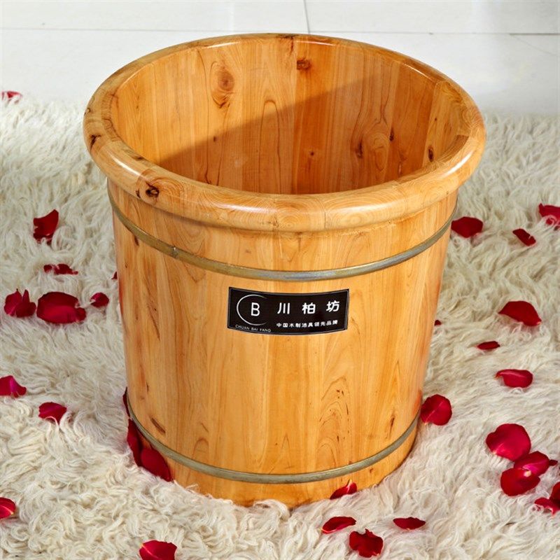 川柏坊香柏木加高泡脚木桶洗脚木桶足浴木盆泡脚足疗沐桶