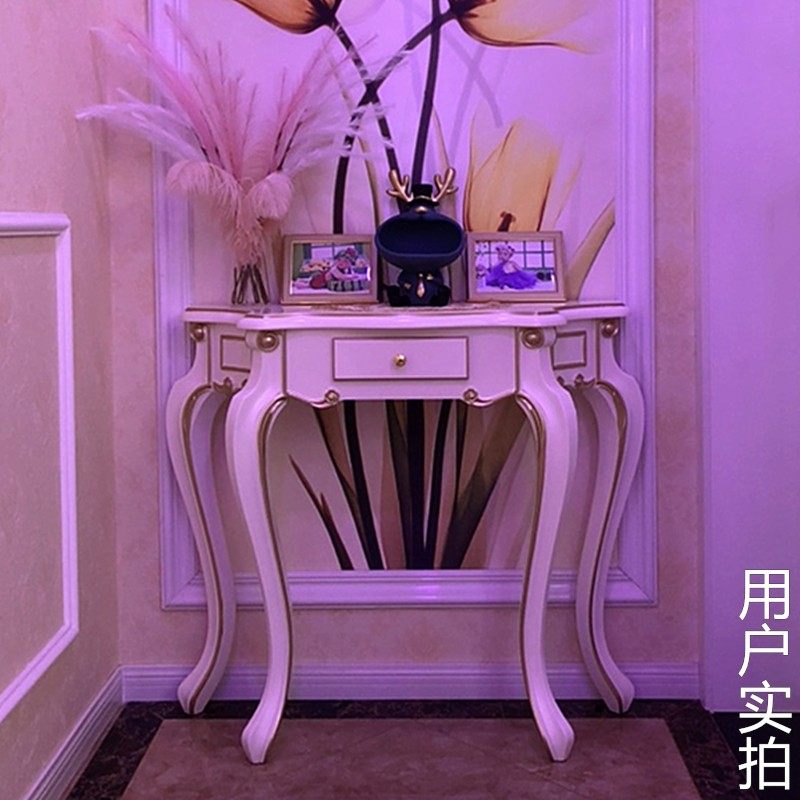 欧式玄关柜入户桌子靠墙现代半圆简欧神台供桌走廊