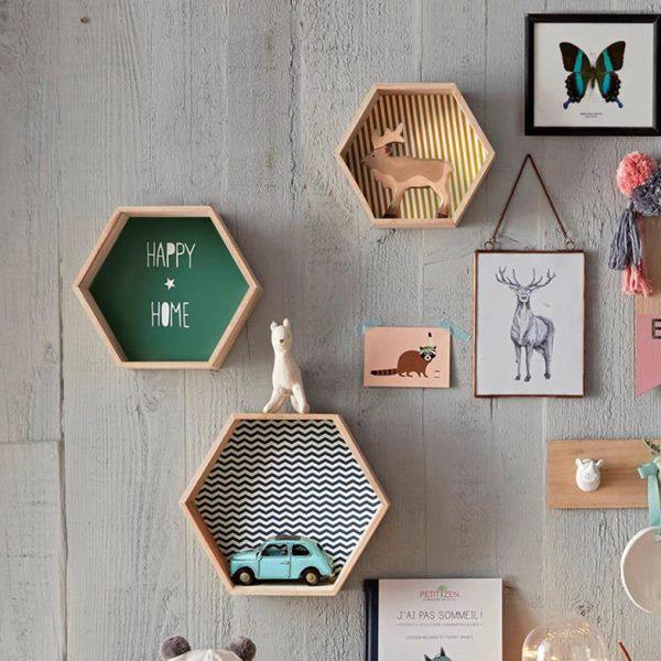 装饰架墙上置物架壁挂式北欧墙面收纳悬空六边形壁饰客厅卧室隔板,家居饰品,装饰架/装饰搁板,淘宝优惠券,粉丝福利购,淘宝优惠卷