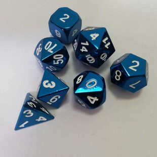 7件套D4 dice流浪地球用金属多面骰子流行桌游多面体TRPG色子 D20
