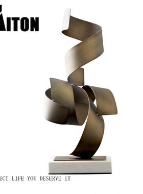 北欧现代售楼处轻奢家居玄关铁艺抽象摆件办公室内软装摆设工艺品