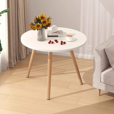 小茶几沙发边几客厅床头桌子简约飘窗阳台户型网红茶台圆桌实木腿