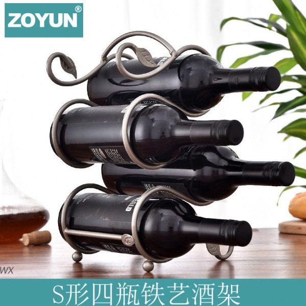 S形四铁艺红酒架简约酒陈列展示收纳架复古葡萄酒收纳架摆件,收纳整理,红酒架,淘宝优惠券,粉丝福利购,淘宝优惠卷
