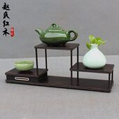 紫光檀多宝格古玩架小型博古架茶壶架饰品摆件奇石底座红木工艺品