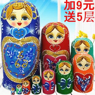 10层套娃正品 特色椴木纯手工创意彩色礼物玩具 包邮 069 俄罗斯风格